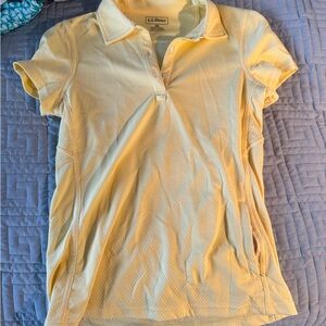 L.L. Bean Women's Light Yellow Button Down Shirt with Sunsmart Protection